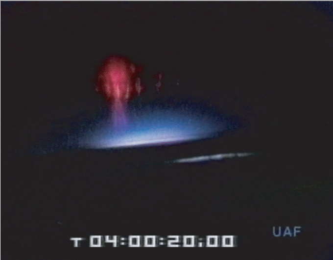 First color image of sprites captured during Sprite94 campaign. [Sentman et al., 1995] Link to the paper: http://onlinelibrary.wiley.com/doi/10.1029/95GL00583/epdf
