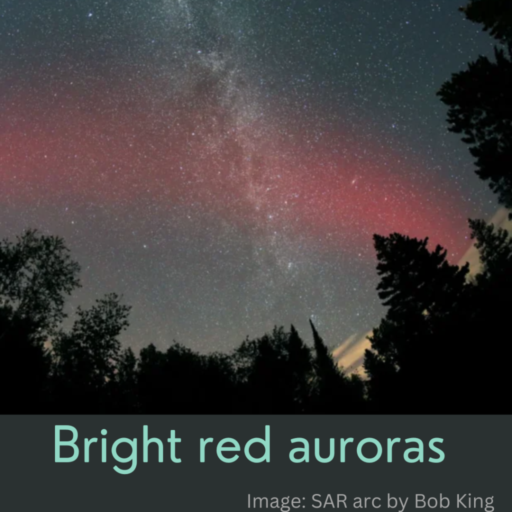 Button: Bright red auroras